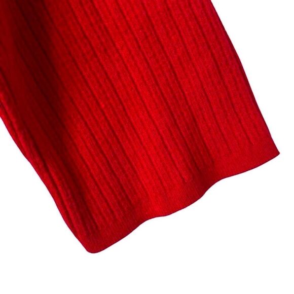 Dressbarn 18/20 red fine cable and rib sweater three quarter sleeve - Picture 5 of 11